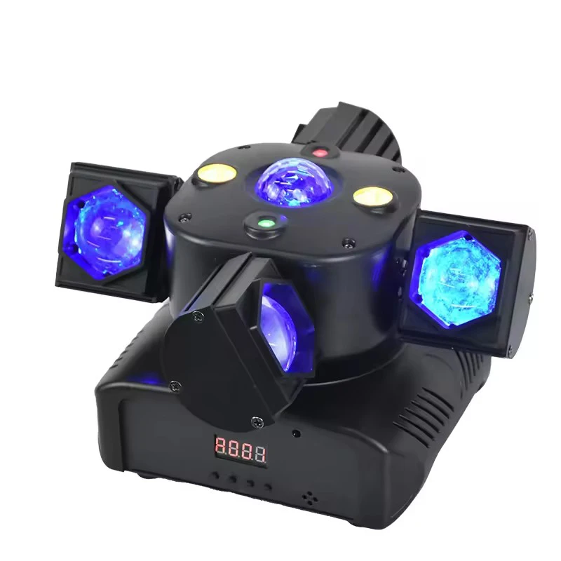 

Jacmui 80W Dj Disco Effect Stage Lighting Moving Light 4*15W CREE 4IN1 LED Lamp Beads forDisco Party Projection Lights
