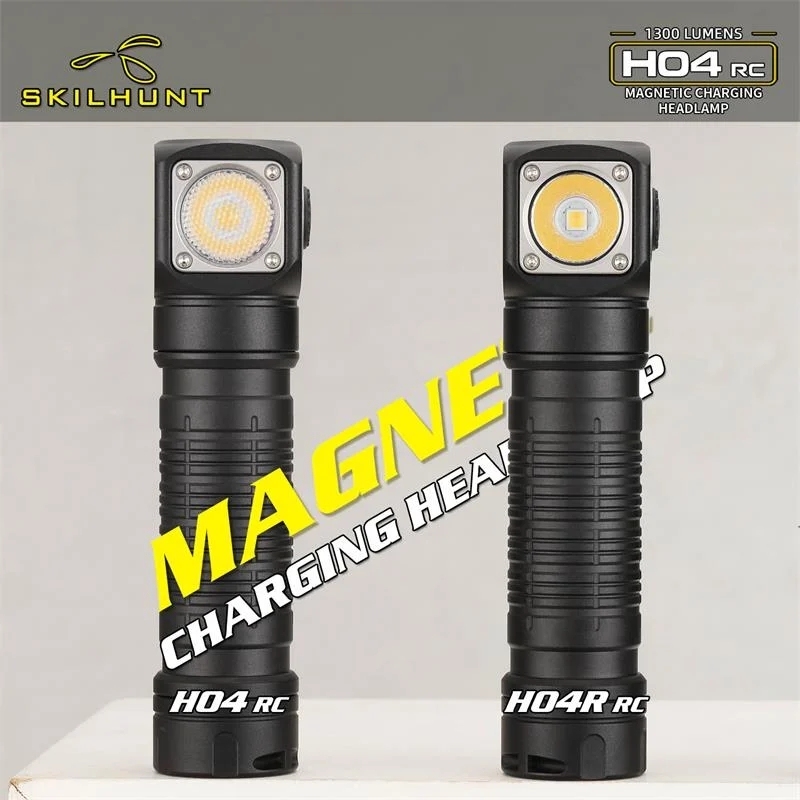 Skilhunt H04 H04R RC 1300 lumen USB Magnetic Rechargeable flashlight Hunting Camping  Fishing+ Headband+battery