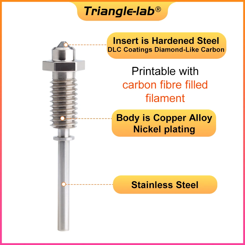 Trianglelab-impressora 3d de Aço Endurecido Tudo-em-um Extrusora Matriz Compatível Kit Chc Tr6 Td6 Hotend Bico Dlc r - Imagem 5