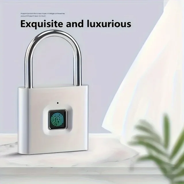 Mini Smart Fingerprint Padlock Rust-Proof, Keyless, Antitheft Security Door Lock Long-Lasting Battery USB Charging for Suitcase 3