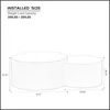 Black Round Coffee Table Set of 2, Modern Drum Coffee Tables with Moon Side Tables Set Wooden Nesting Coffee Table with Fluted 4