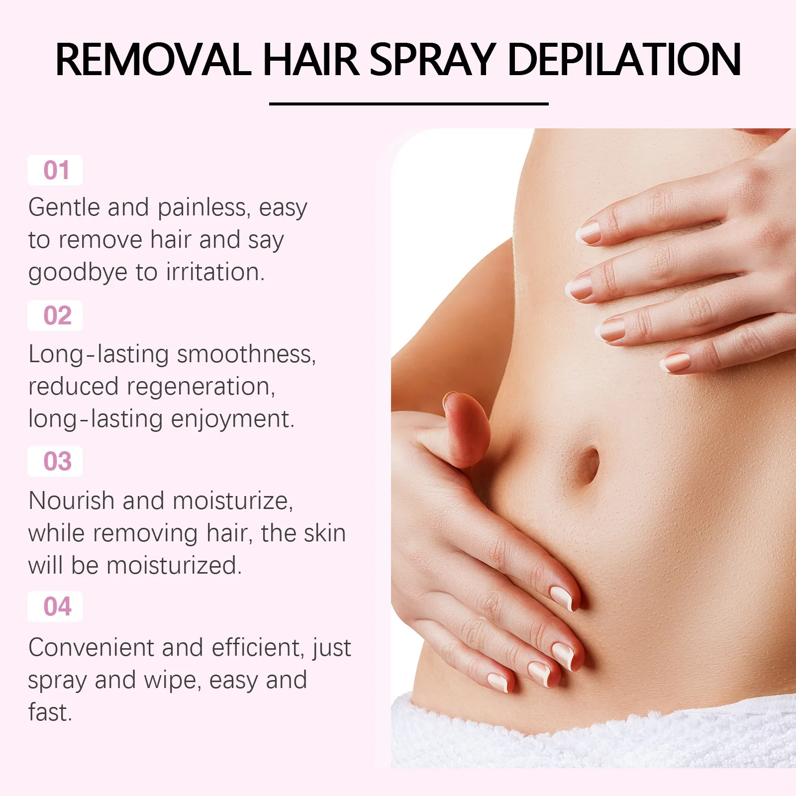 Hair Removal Spray Growth Inhibitor Armpit Leg Painless Depilatory Smooth Nourish Moisturizing Semi Permanent Hair Remover Spray 5