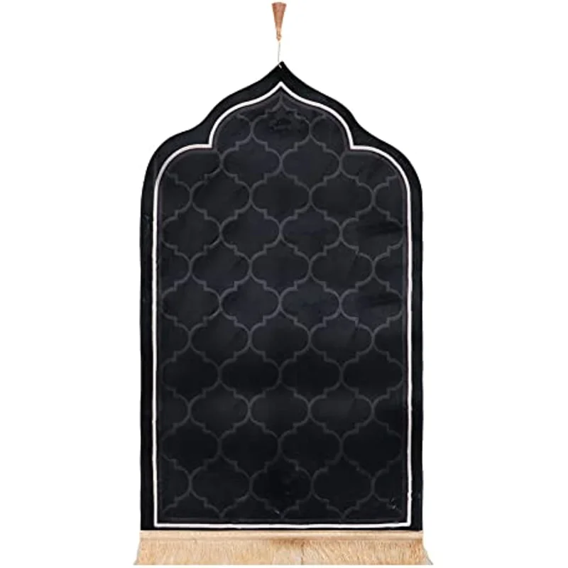Prayer Mat for Muslim Ramadan Flannel Carpet Worship Kneel Embossing