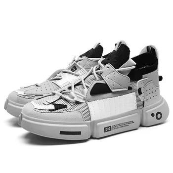 Zapatillas deportivas de suela gruesa para hombre zapatos informales ligeros con plataforma suaves y transpirables de