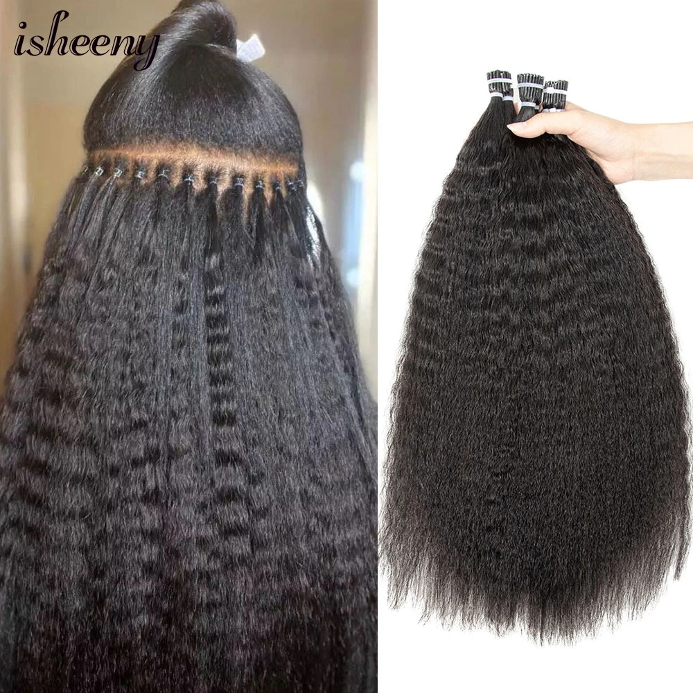 Microlink Hair Extensions Yaki Straight I Tip Human Hair For Black