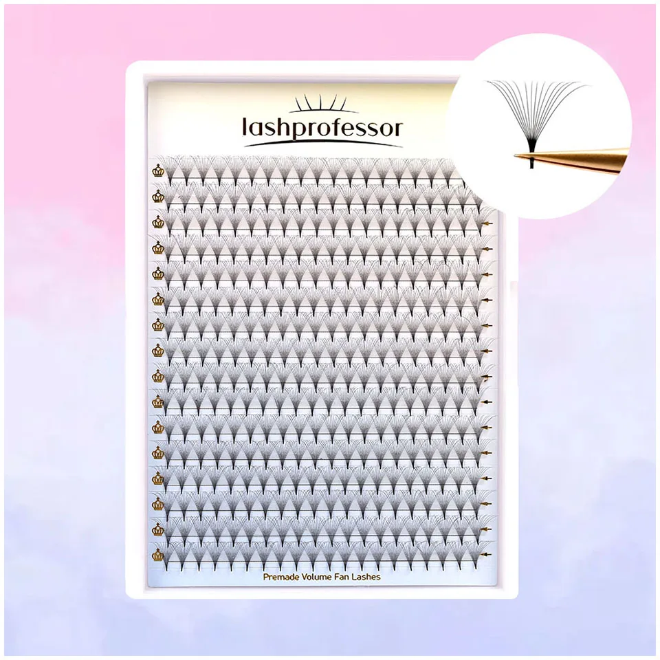 Lashprofessor 8–15 mm vorgefertigte Volumenfächer 3D/6D/8D/14D Sharp Narrow Base Lash Promade Russian Pointy Stem Wimpernverlängerung Zilien