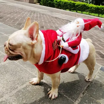 XS-2XL Warm Dog Clothes Dog Christmas Coat For Small Medium Dog Pet Clothing with Santa Claus Dog Christmas Decoration 3