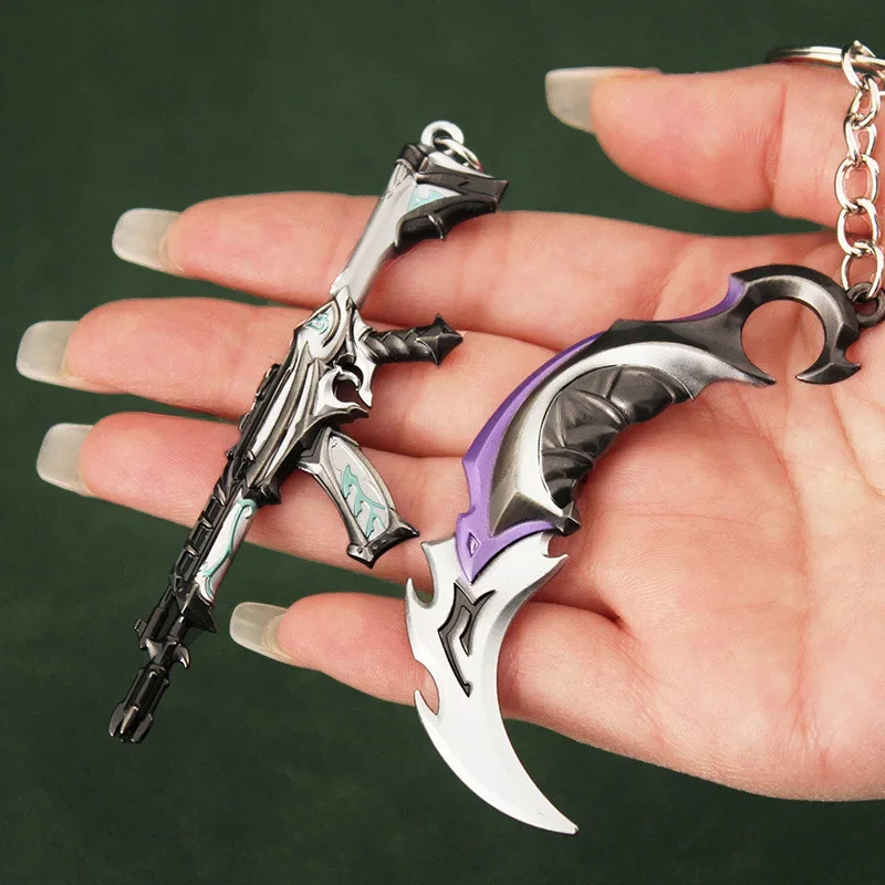 Cosplay Sword Cosplay Prop Cosplay Toy Game Knife Game Keychains Sword Keychain Valorant Weapon Melee Reaver 2.0 Karambit Knife Metal M4 Game Peripheral Samurai Sword Alloy Model Keychain Pendant Gifts Toys