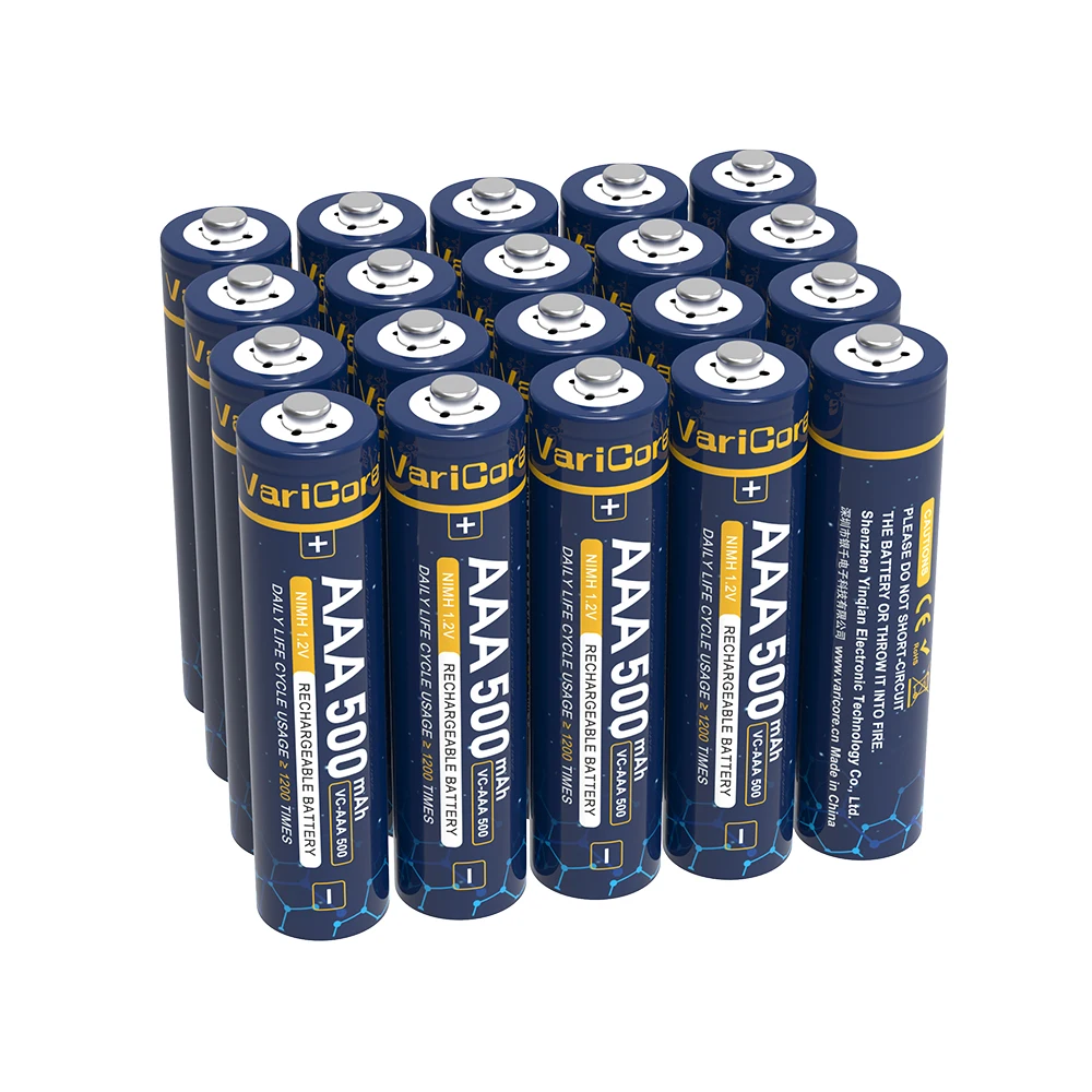 VariCore Original AAA 500mAh NiMH Battery 1.2V Rechargeable Battery for Flashlight, Toys,remote control rechargeable nickel metal hydride batteries