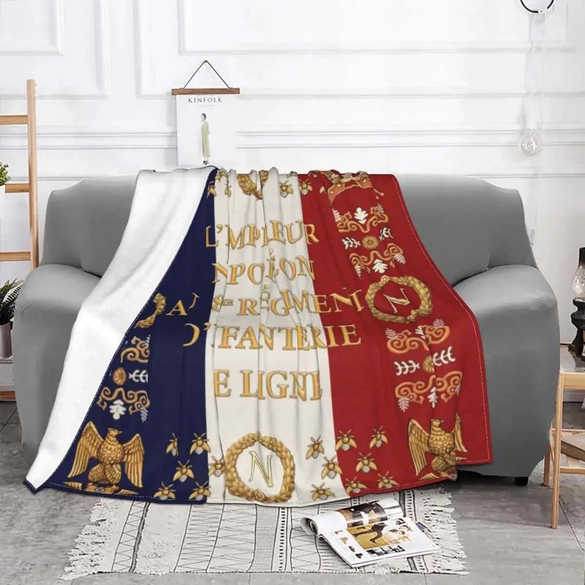 Napoleonic French 85th Regimental Flag REMASTERED Blanket Warm Fleece Soft Flannel Throw Blankets for Bed Couch Home Decor Gifts 2