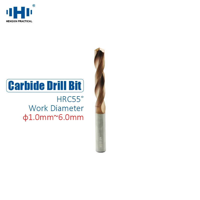 HENGXIN Carbide Drill Bit Diameter ø 1mm to 6mm 5/10pcs  55 Degree  For CNC Lathe Machine Gun Drill Bit Metal Hole Drilling Tool