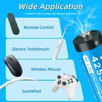 PUJIMAX Rechargeable Battery 1.5V AA 4255mWh Lithium-ion Battery Charger Clock Radio Video Game Mouse Remote Control Batteries 4