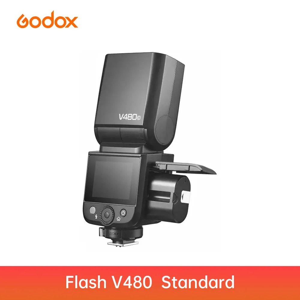 Godox V480 TTL 플래시 프로페셔널 GN50 HSS 2.4G 리튬이온 650F 1.7초 LED 모델링 램프 USB-C (캐논/니콘//후지/올림푸스용)