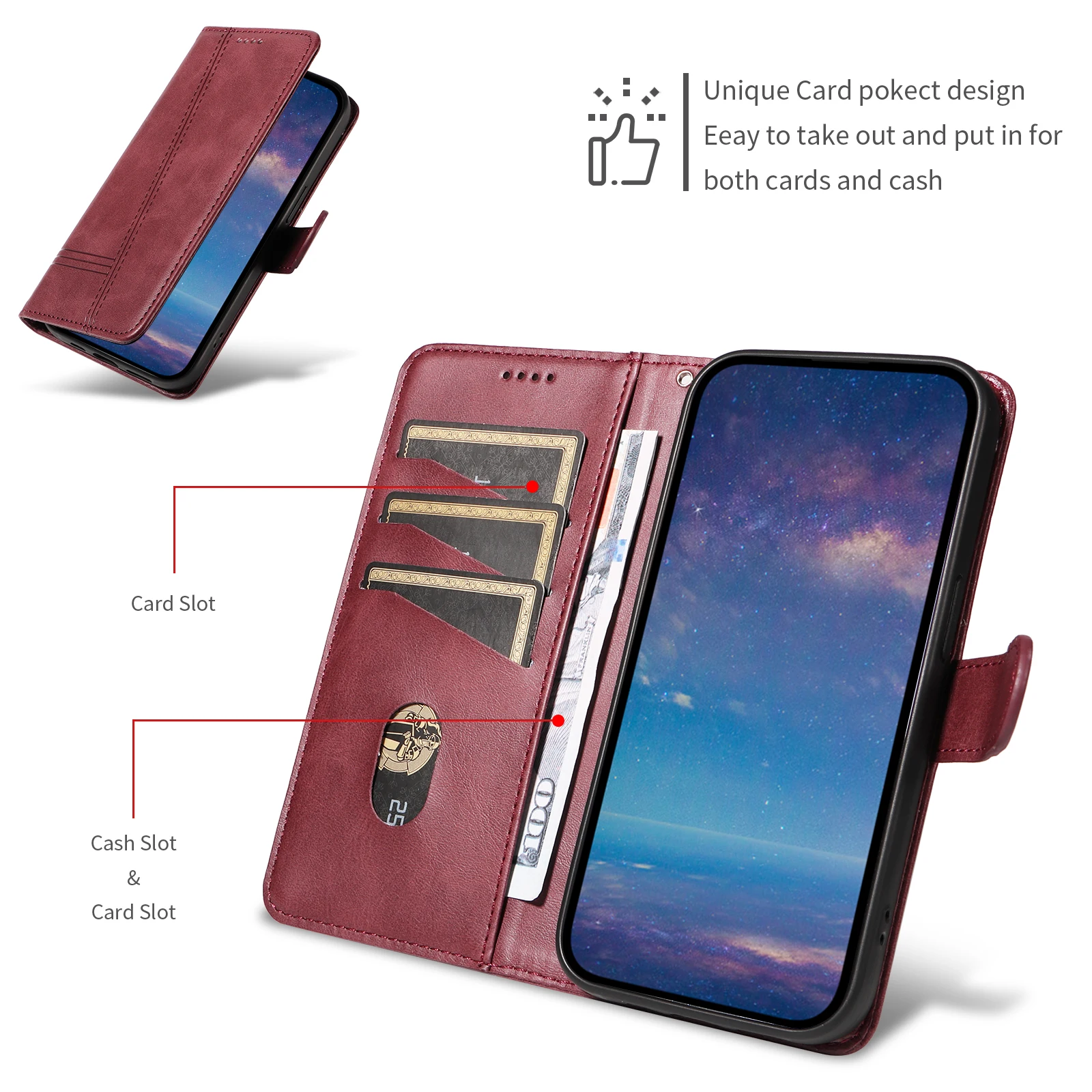 Premium Magnetic Leather Phone Case – Elegant and Durable Protection