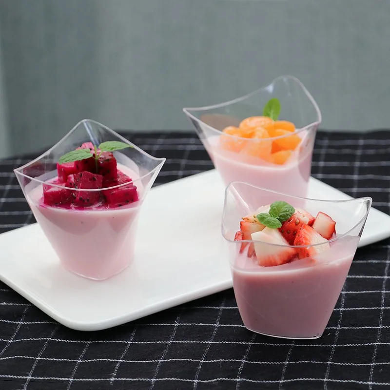 25/50PCS Disposable Dessert Cups for Party Birthday 3.4OZ Twisted Triangle Mousse Dessert Cup Ice Cream Cup Frozen Pudding Cup BEST SELLERS 25/50PCS Disposable Dessert Cups for Party Birthday 3.4OZ Twisted Triangle Mousse Dessert Cup Ice Cream Cup Frozen Pudding Cup BEST SELLERS