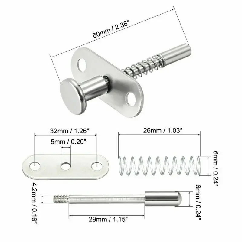 Door Latch 2pcs Plunger Latches Spring-Loaded