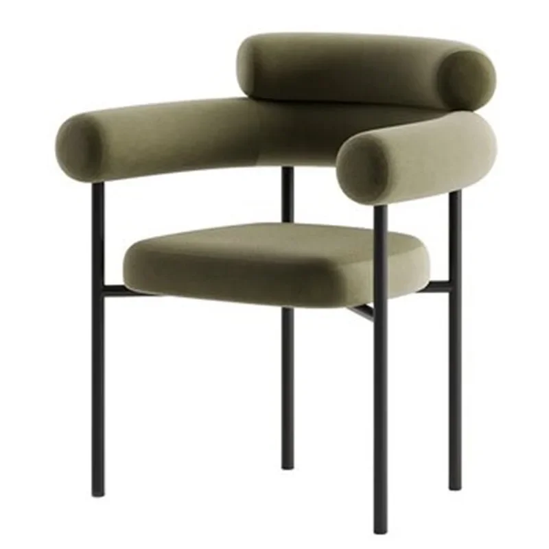 High-End Dining Chair with Comfortable Backrest and Stainless Steel Frame for Home and Restaurant