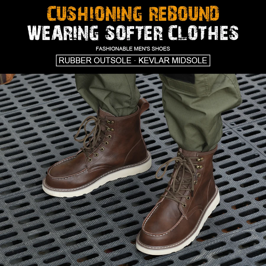 Two layer cowhide high top anti-smash anti-puncture breathable fashion labour insurance shoes safety shoes