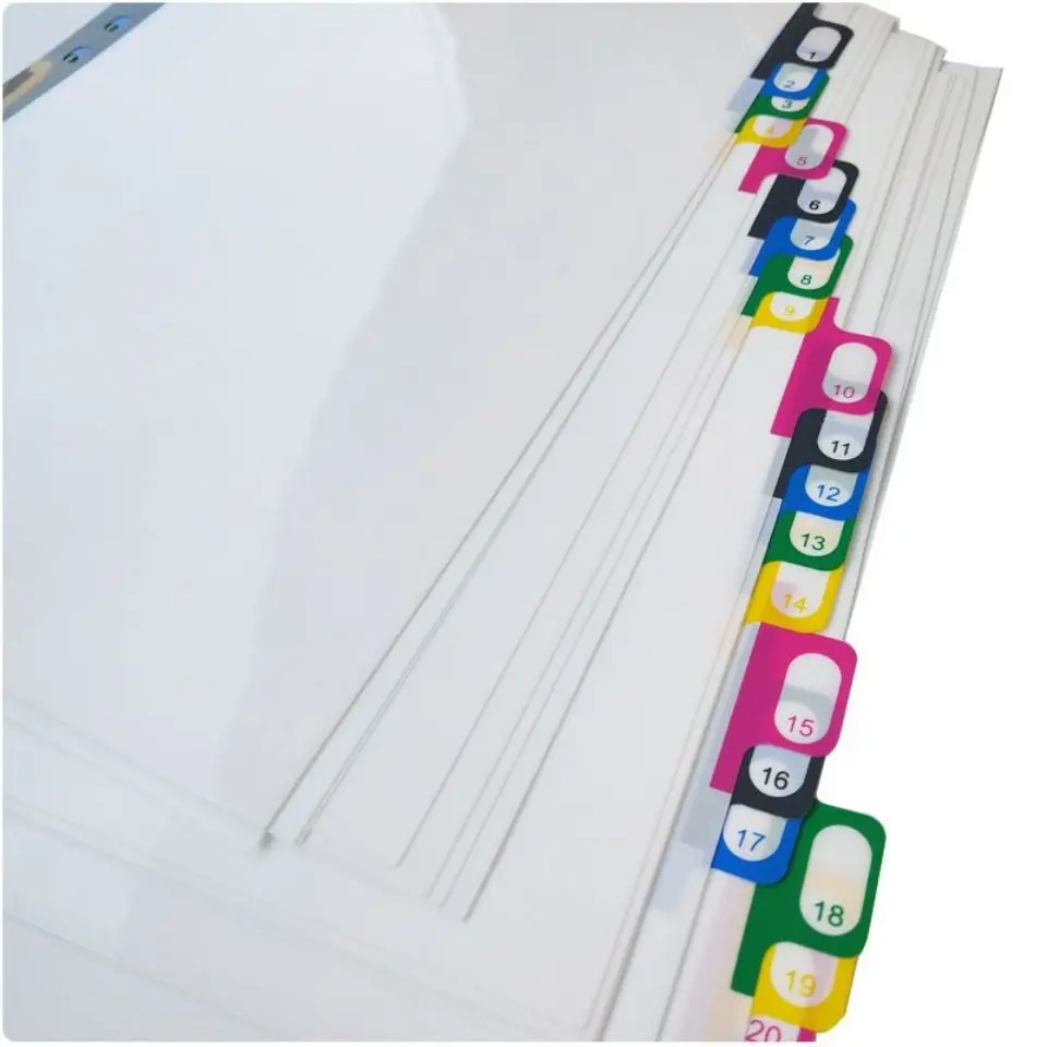 

Thickened 20 Pages A4 Index Cardboard Office Color Label Area Separator Plastic Movable Separator 11 Holes Paging Paper