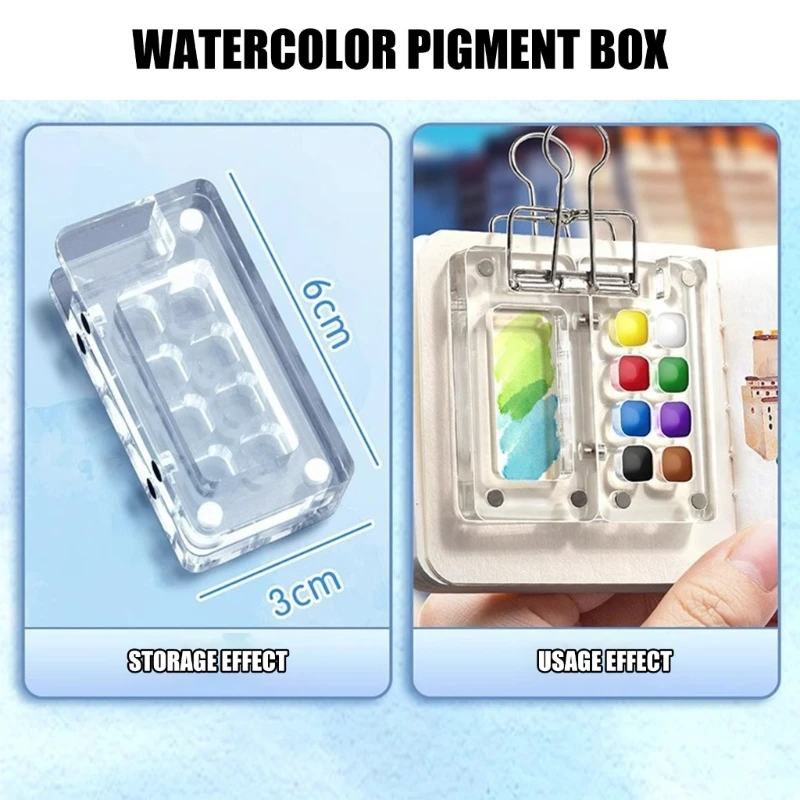 8/15 Grids Watercolour Travel Set Portable Watercolor Set Sketchbook with Clip Watercolour Paint