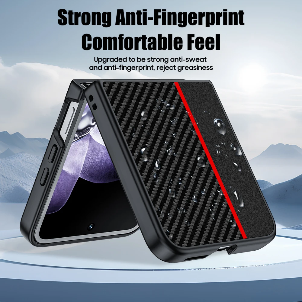 Carbon Fiber Pattern Anti-Fall Ultra-Thin Leather Flip Phone Case