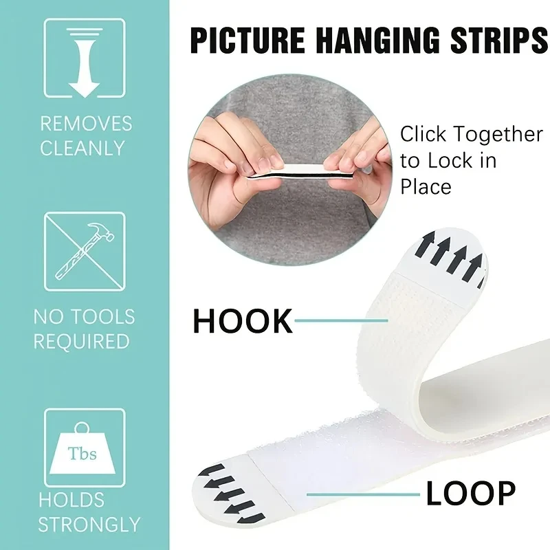 Description Picture 4 of item12/24pairs Photo Frame Fixing Pads Removable Adhesive Strips No Damage To Wall For Picture Hanging Festival Decoration Tape