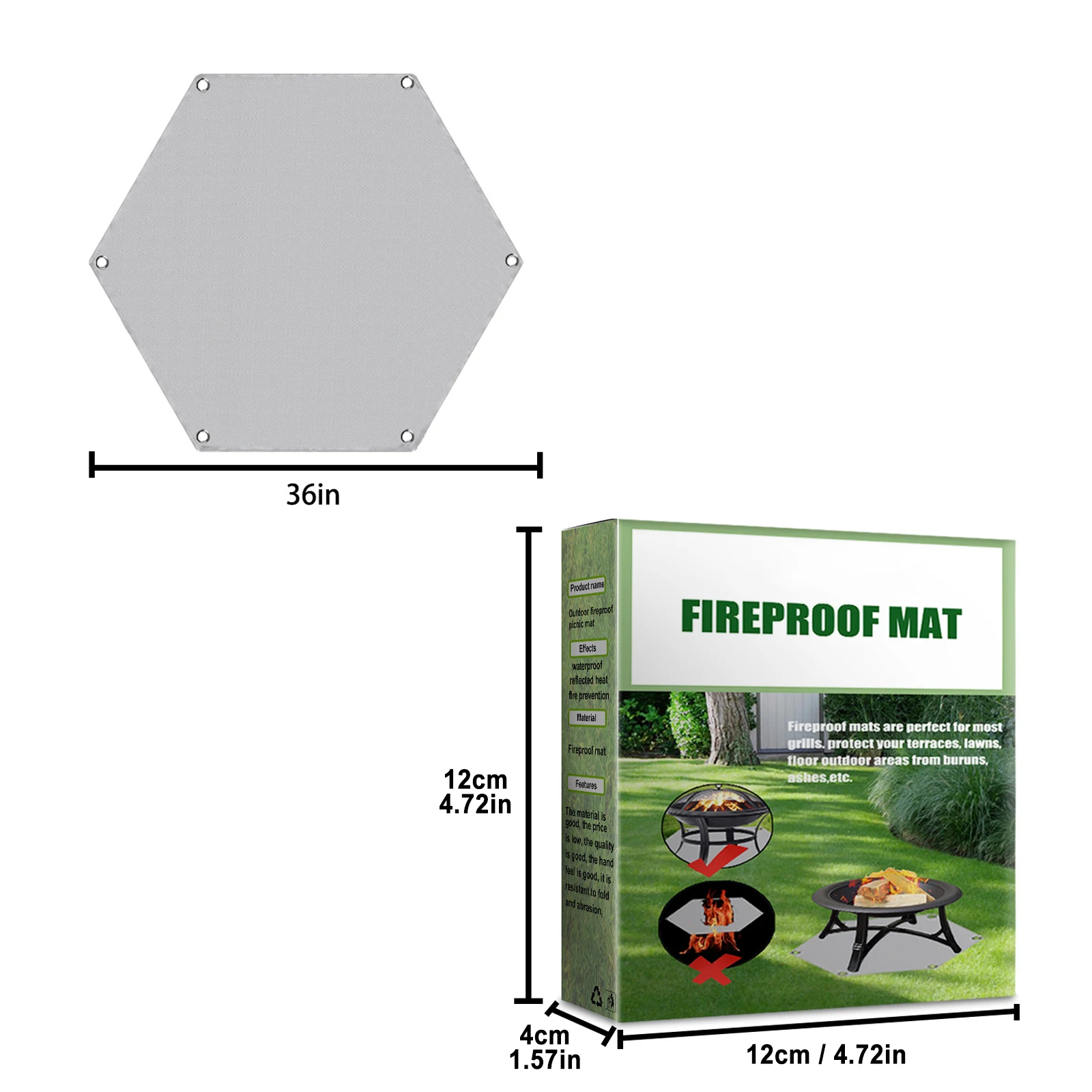 

Portable Fire Blanket Protection Patio Insulation Mat Temperature Resistant Flame Retardant Floor BBQ Mat Fireproof cloth
