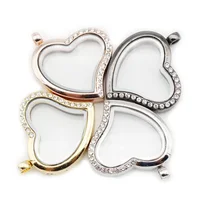 1pcs Heart Crystal 1.2in/30mm Magnetic Open Glass Floating Locket DIY Memory Box For Floating Charms 1