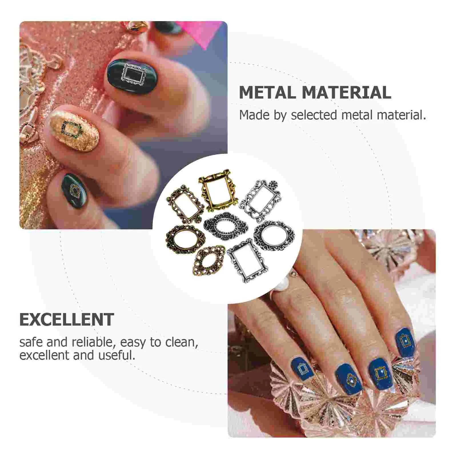 40 pcs Mini Metal Photo Frame Nail Baroque Picture Frame Nail Decoration
