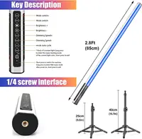 LUXCEO 85cm 4pcs LED Mood Light 3W Remote Control Atmosphere Lights RGB Color Changing Lighting for Bar Party Christmas Decor. 2