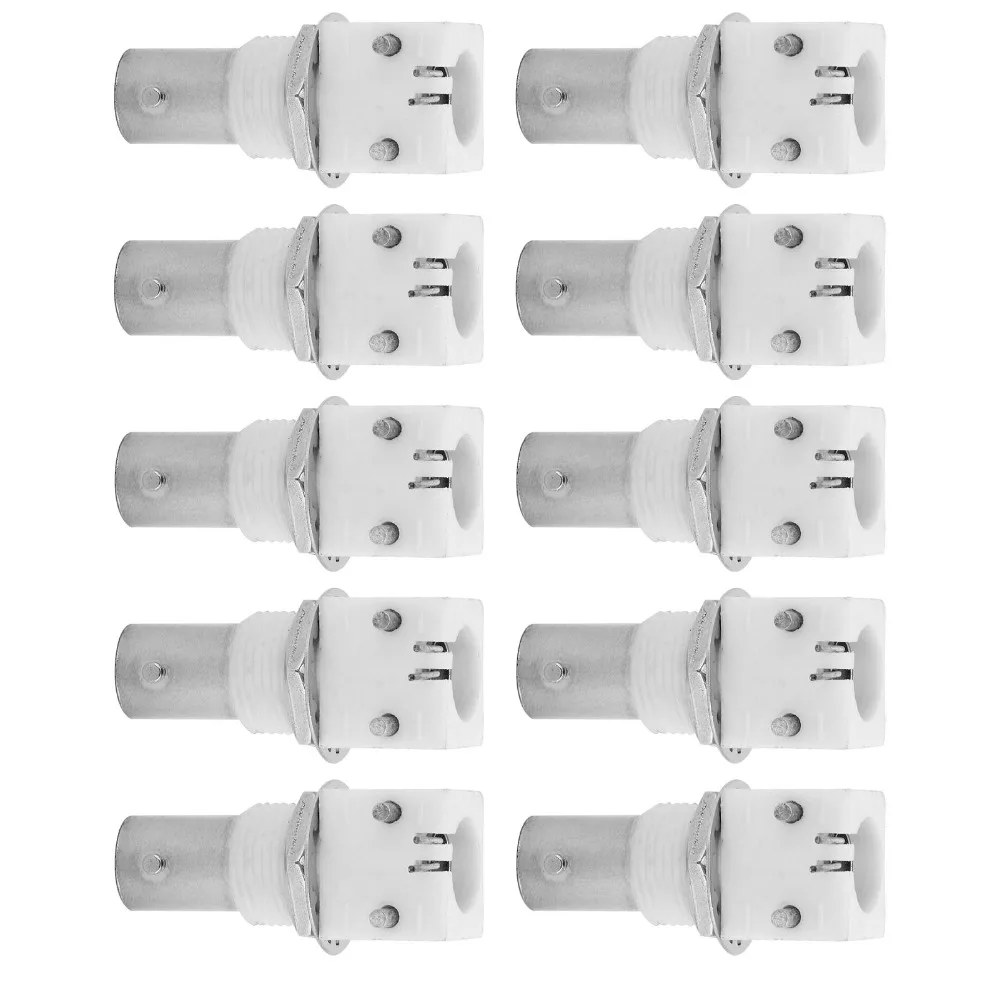10 Pcs PCB 마운트 BNC 커넥터 90도 솔더 BNC 암 소켓 흰색 플라스틱 정밀 동축 커넥터 신호 전송
