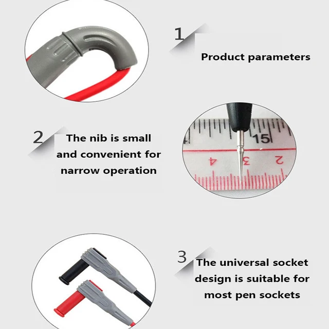 Cavi Di Misurazione Per Multimetro - 2 Sonde Da 1 M Per Test Elettrici Professionali - Foto 3