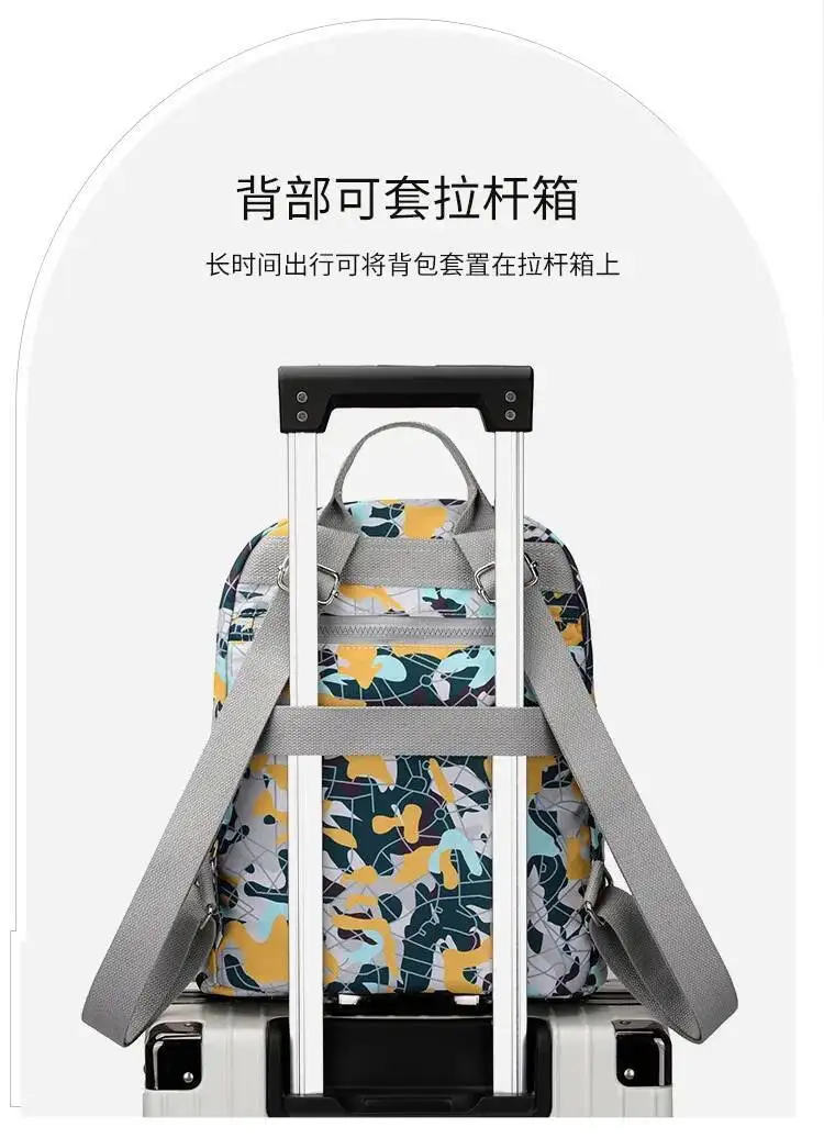 Oxford Tuch Gedruckt Blume Große Kapazität Doppel Schulter Taschen Rucksack frauen Casual Gedruckt Mittleren alters frauen Schule Tasche – Detail 14