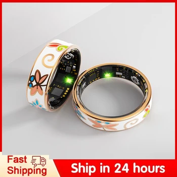 2026 Fashion R18 Smart Ring Color Enamels for Women Female Stainless Steel Smartring IP68 Waterproof Finger Ring Fitness Tracker 1