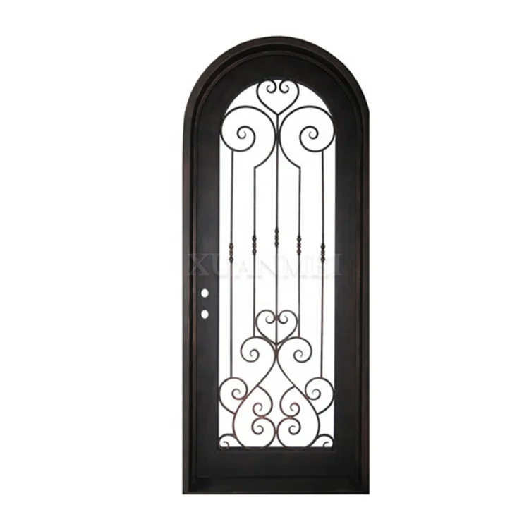 Beautiful iron grill door design main entrance wrought iron single door 3