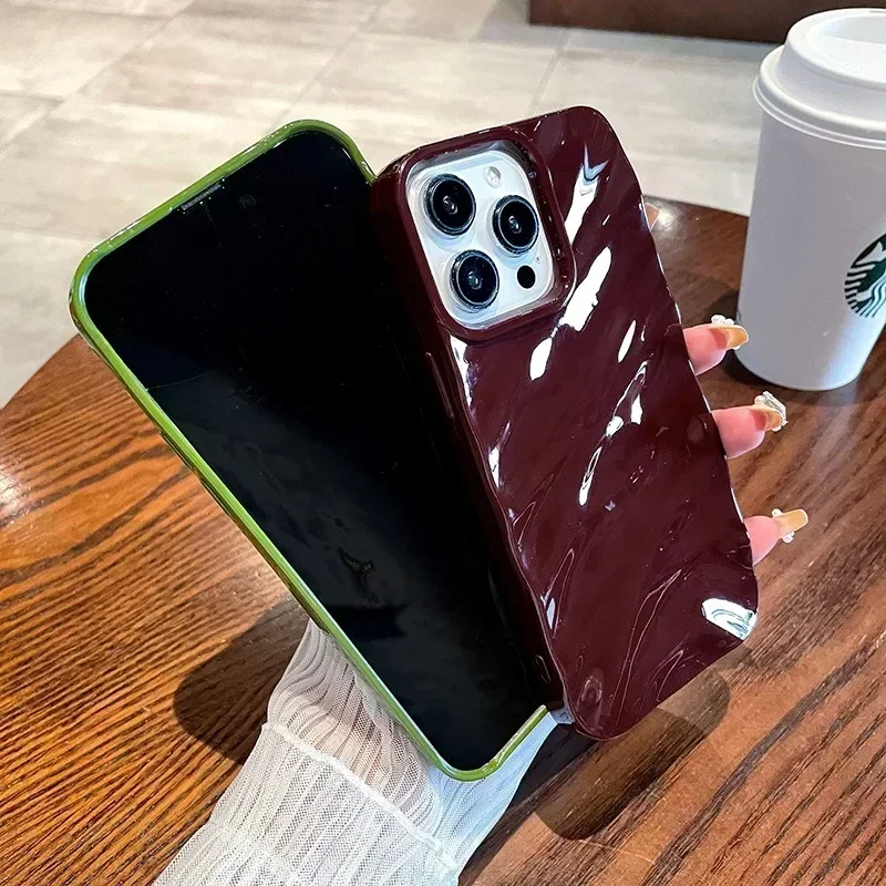 Silk Pattern Wavy Shockproof Soft Phone Case - Enhanced Protection Back Cover