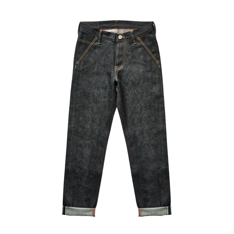SAUCE ORIGIN Mens Jeans Boxing Selvedge Denim Jeans Color Cotton Jeans for Men Silver Buttons Taper Fit  12.5 Oz 5