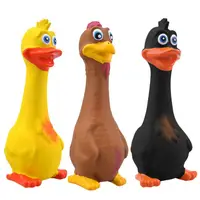 Bite Resistant Dog Cleaning Tooth Toys Latex Rubber Dog Squeaky Toy Chicken Ducks Animal Shape Squeaker Chew Toy For Dogs 2