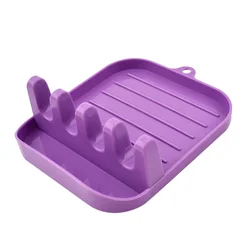Universal Kitchen Utensil Rest and Storage Rack (Purple)
