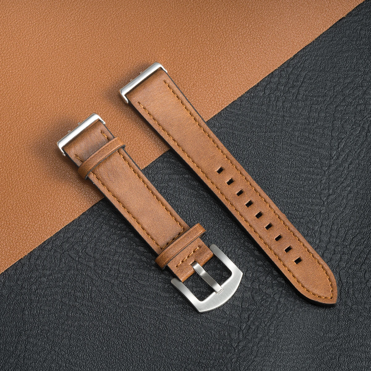 Premium Leather Strap Replacement Wristband for Smartwatch Fitness Trackers