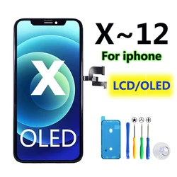 Écran OLED de remplacement pour iPhone, écran LCD pour iPhone X, Poly XS MAX, 11, 12 PRO MAX, 7, 8 Plus, X, XS, 11 Scree, Support 3D Touch, Nouveau