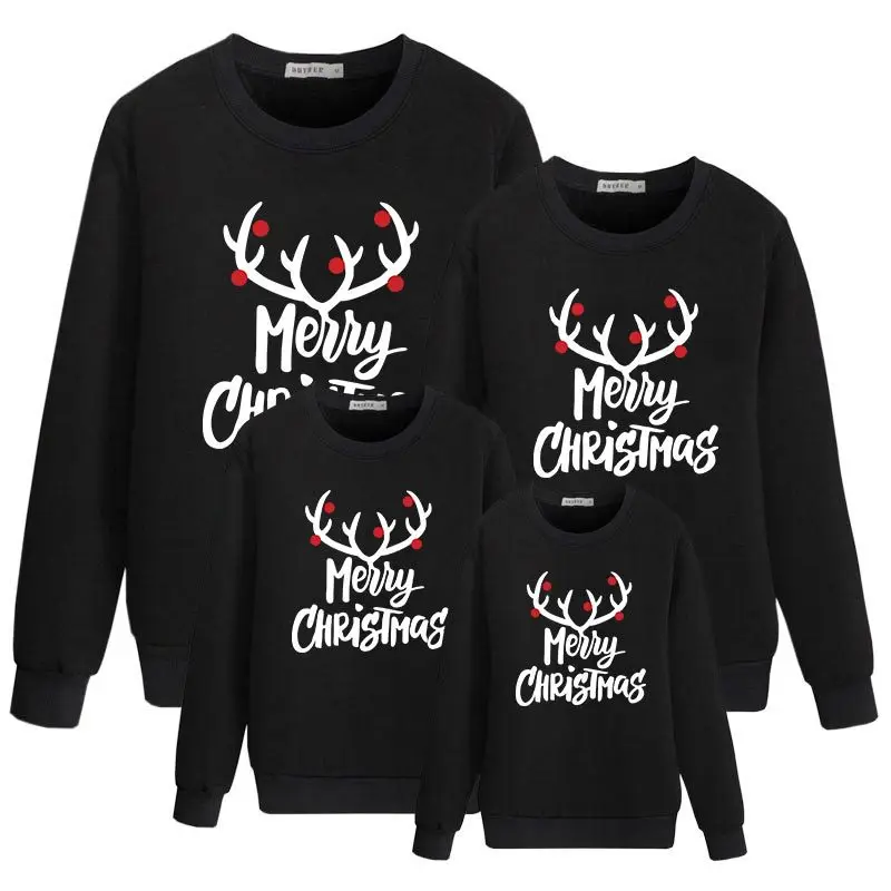 

Matching Christmas Outfits Family Look Mother Father Couple Daughter Son Baby Boy Girl Xmas Sweater Deer Sweatshirt Kids Jersey