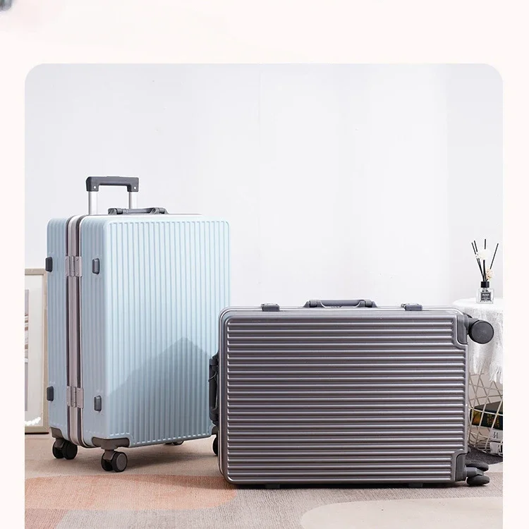 

20 22 Aluminum Frame Rolling Luggage Travel Suitcase Large Capacity Trunk New Carry-on Trolley Case Password Durable Luggage Box