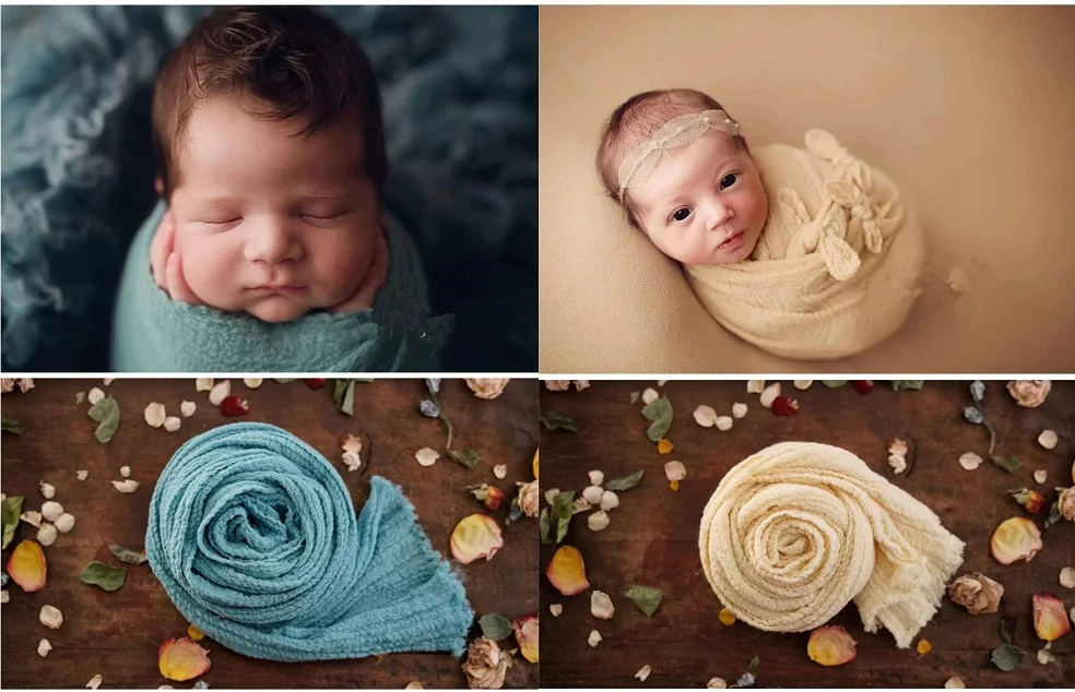 Newborn Photography Props Wrap Baby Blanket Soft Stretchable Cotton Swaddling Photography Backdrop Babies Accessories 5