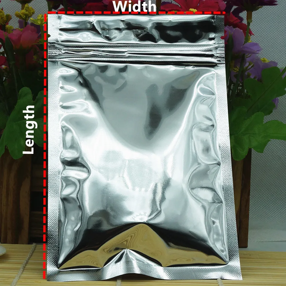 9x14cm 100pcs Silver Plating Aluminum Foil Zip Lock Bags - Resealable Plastic Food Grade Pouches Zipper Grip Seal Gift Packaging 6
