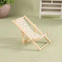 1/12 maison de poupée chaise longue pliable maison de poupée chaise longue modèle maison de poupée Mini meubles accessoires 2