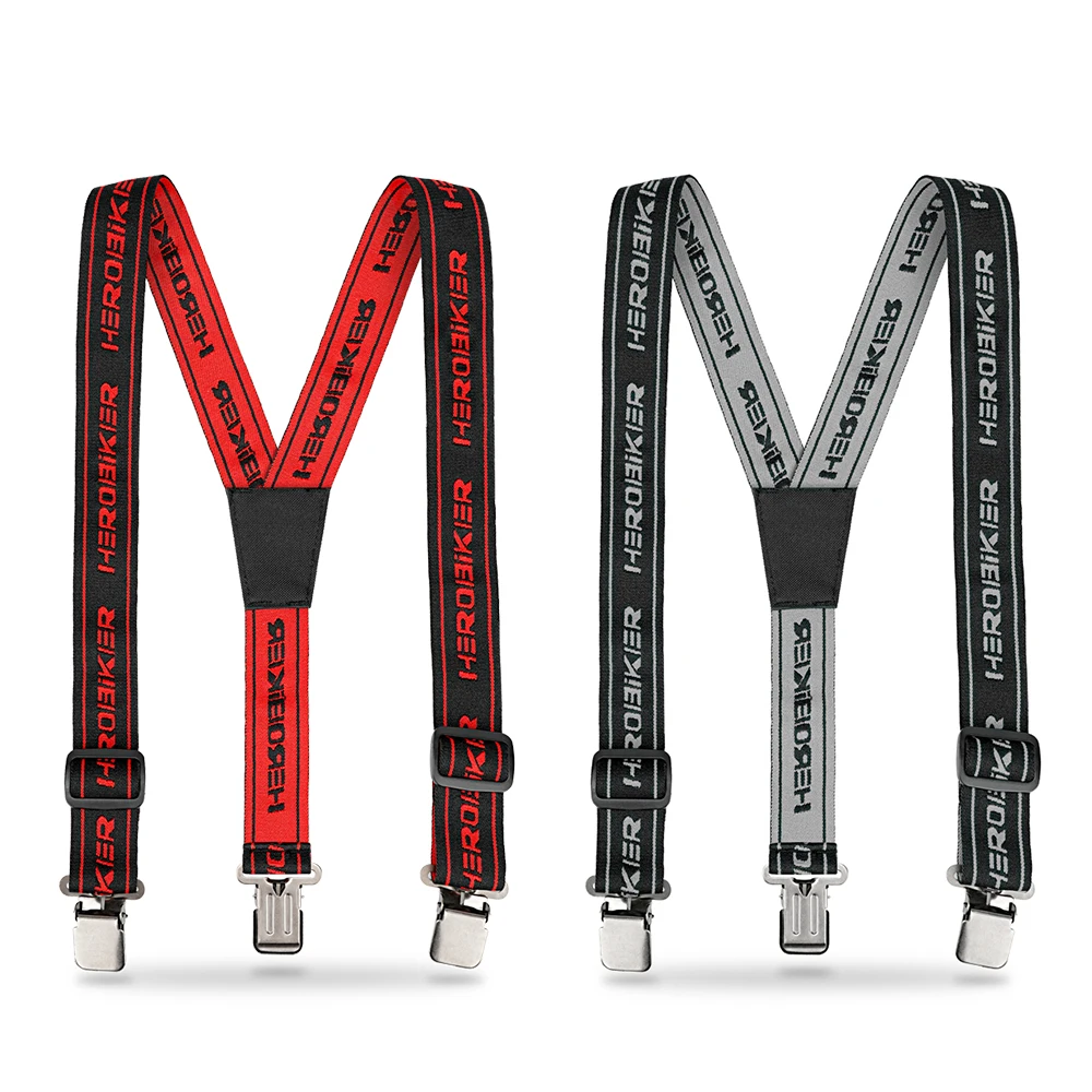 새로운 헤비 듀티 브레이스 팬츠 서스펜더 조절 가능한 Y자형 백 서스펜더 스트랩 오토바이 레이싱 팬츠 스노우 젯 의류 부품