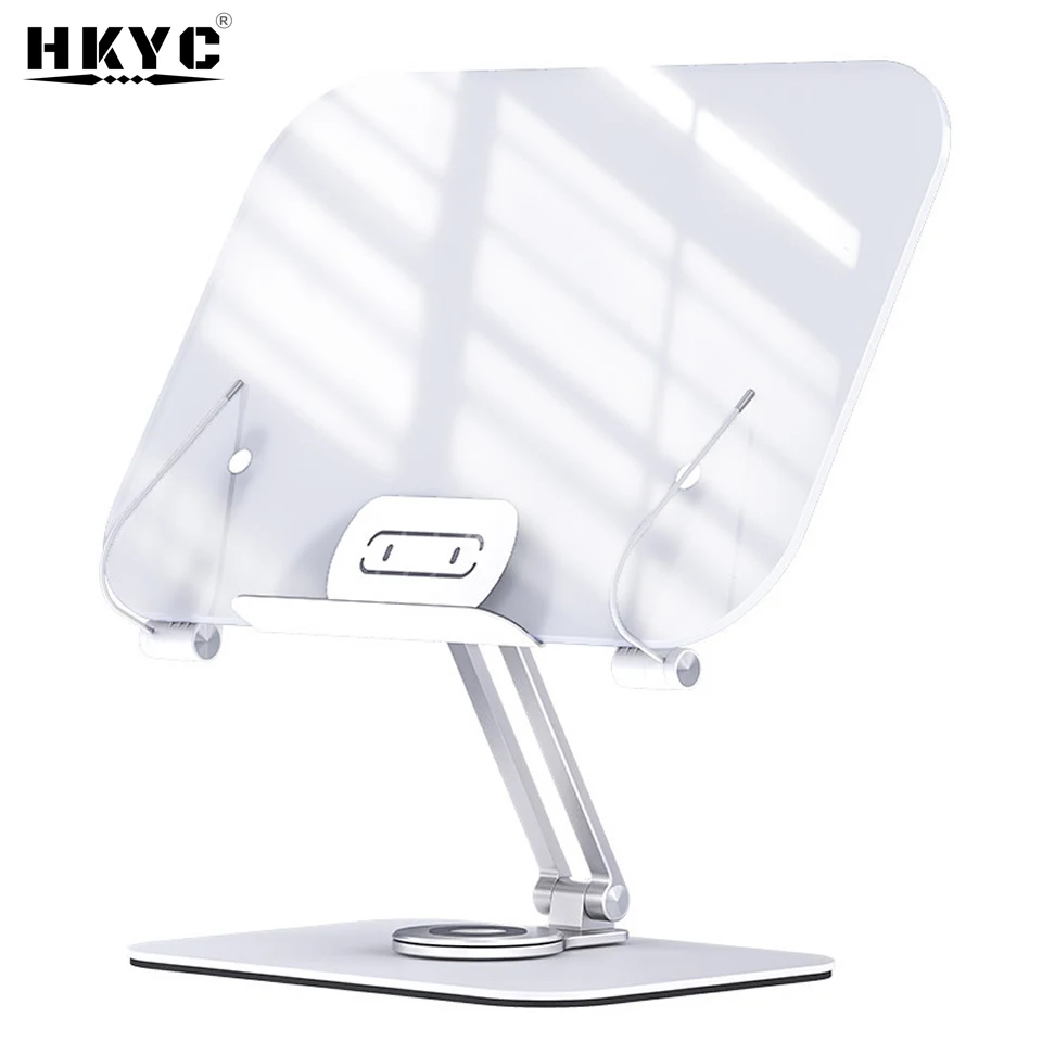 

Foldable Reading Book Stand 360 Rotating Multifunctional Laptop Tablet Holder Adjustable Bracket Holder Acrylic for 14-17.3 inch