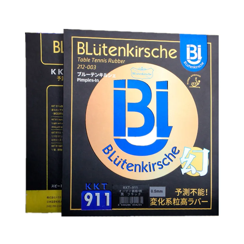 Blutenkirsche KKT 911 Long Pimples-out Rubber Sheet with 0.5mm Sponge ITTF Listed Shengjiao for Defensive & Offensive Players