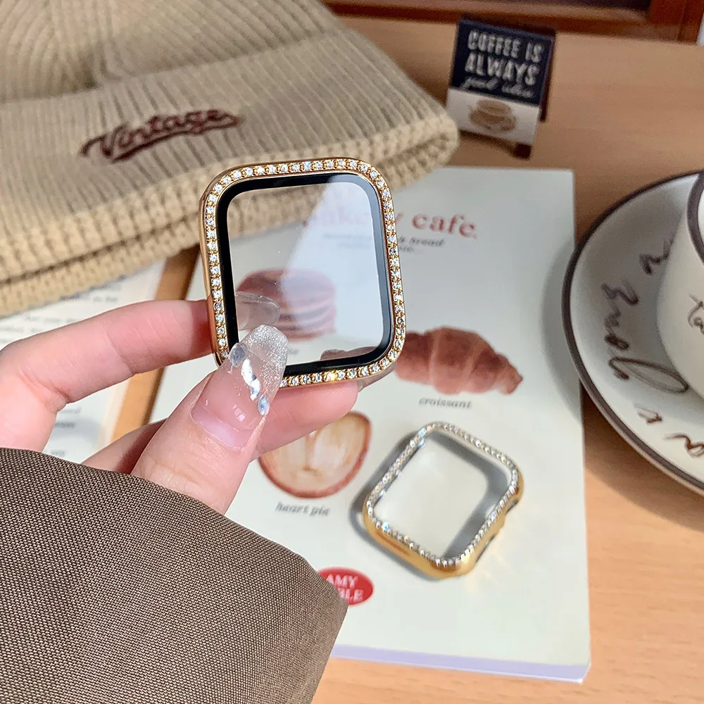 Elegant Bling Diamond Glass Case with Screen Protector